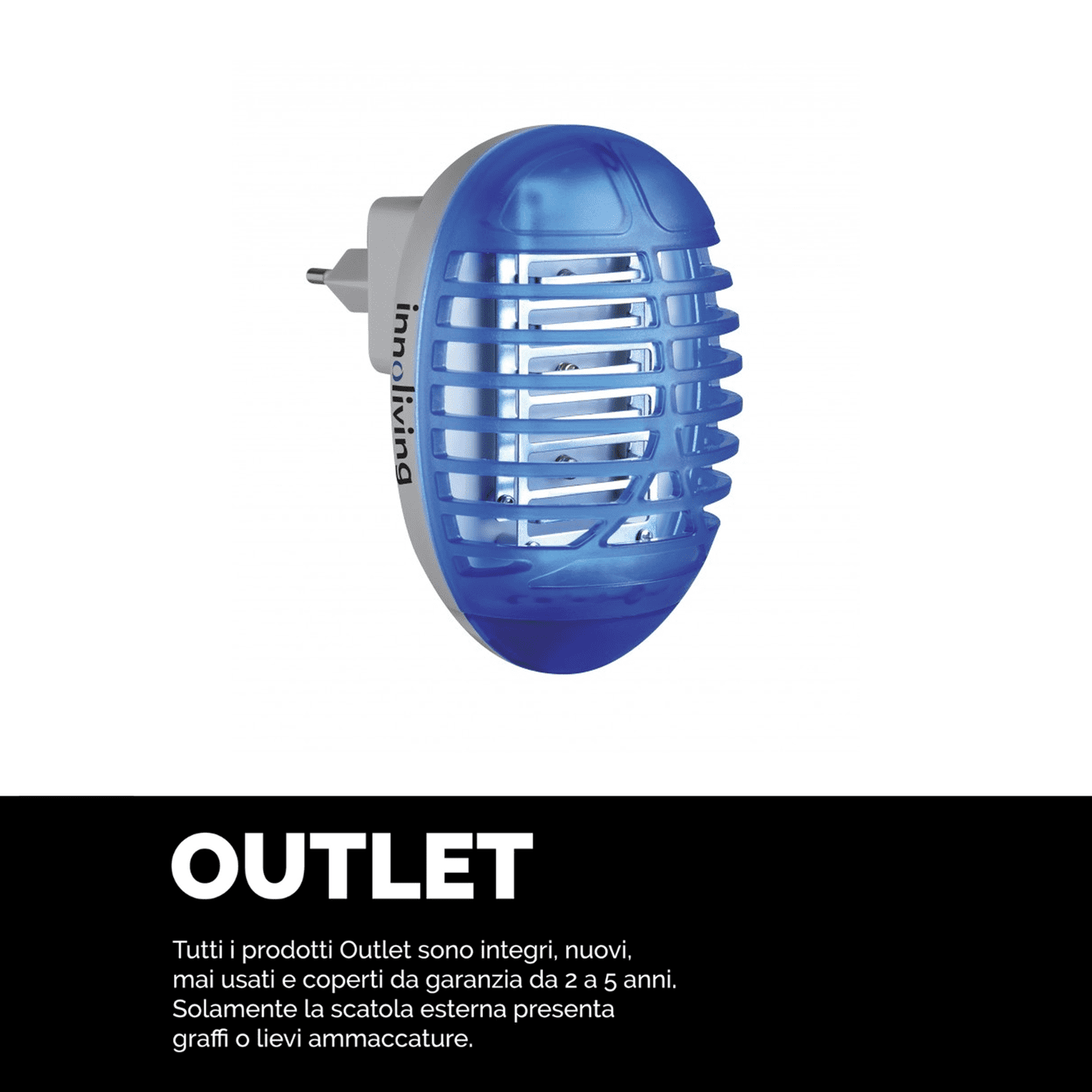 Spinotto antizanzare 8000 ore autonomia luce notturna 3 luci LED, Innoliving INN-082