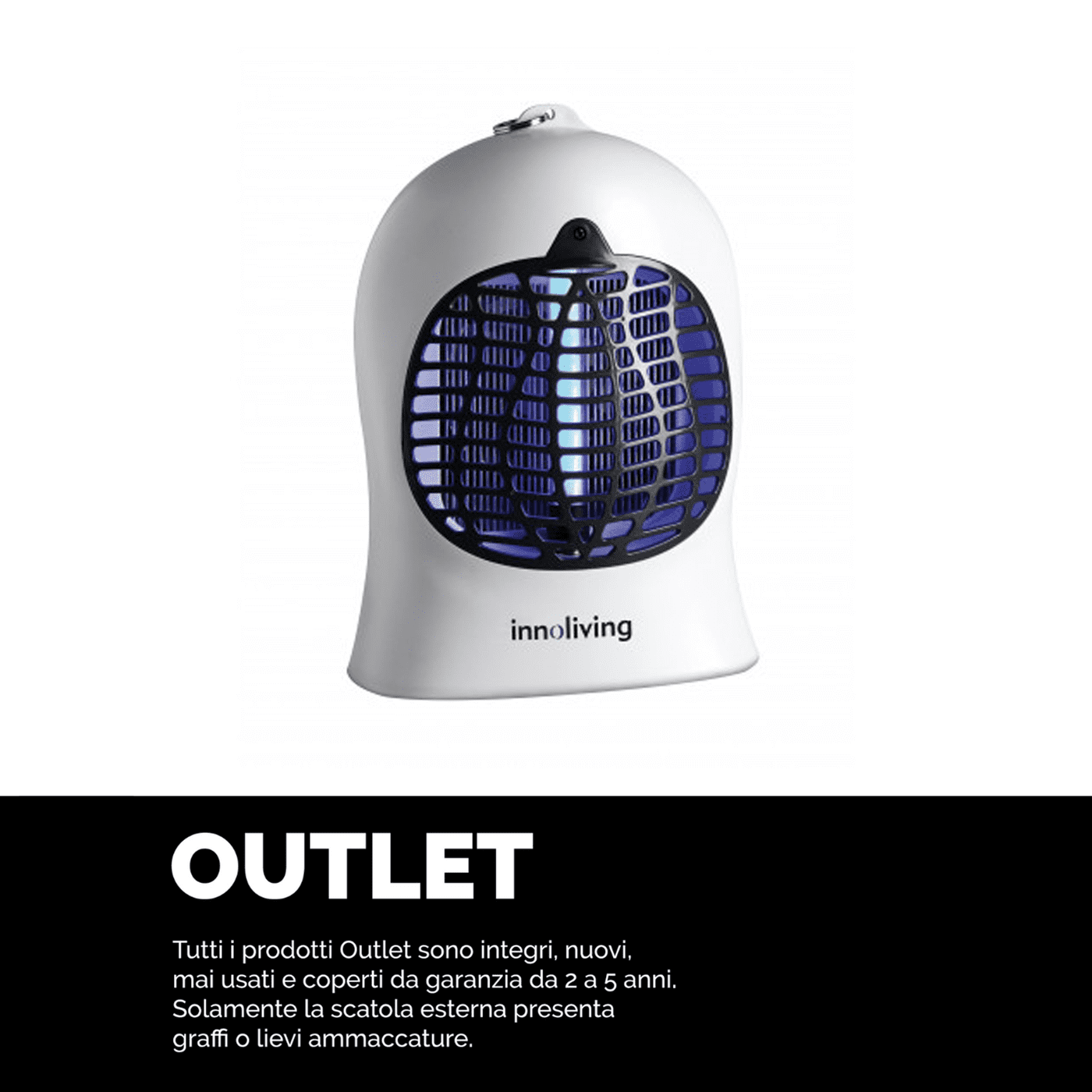 Lampada antizanzare con ventola aspirazione insetto UV, Innoliving INN-083