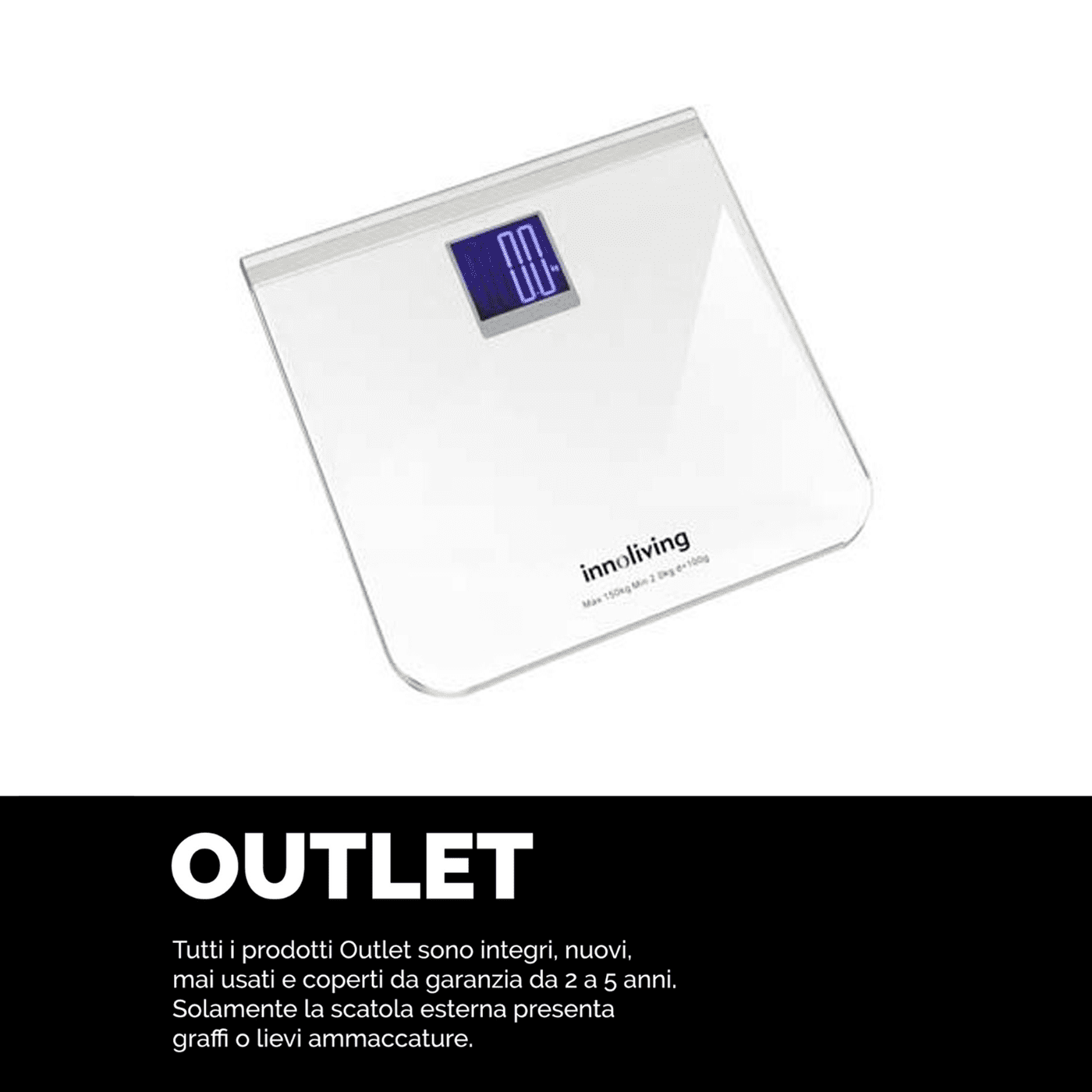 Bilancia pesapersone digitale ampio display retroilluminato, Innoliving INN-118