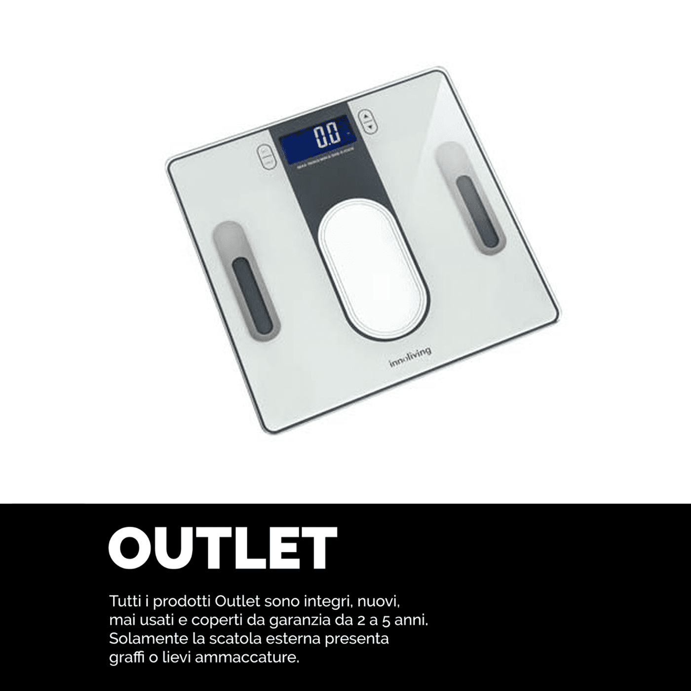 Bilancia Digitale pesapersona calcolo massa grassa e percentuale acqua, Innoliving INN-140