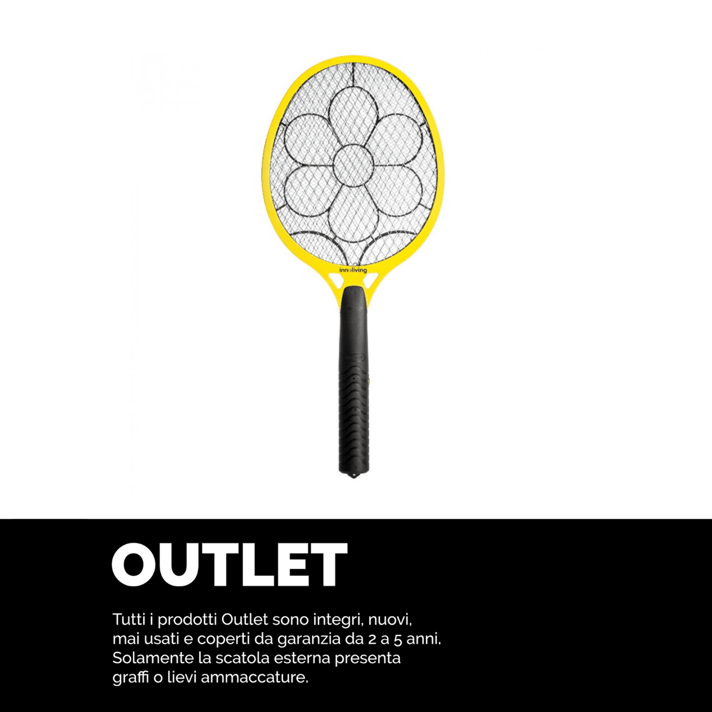 Racchetta antizanzare griglia protetta batterie incluse, Innoliving INN-192