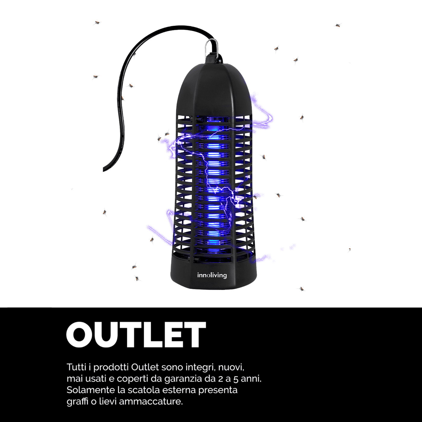 Lampada antizanzare insetti interno esterno, Innoliving INN-191