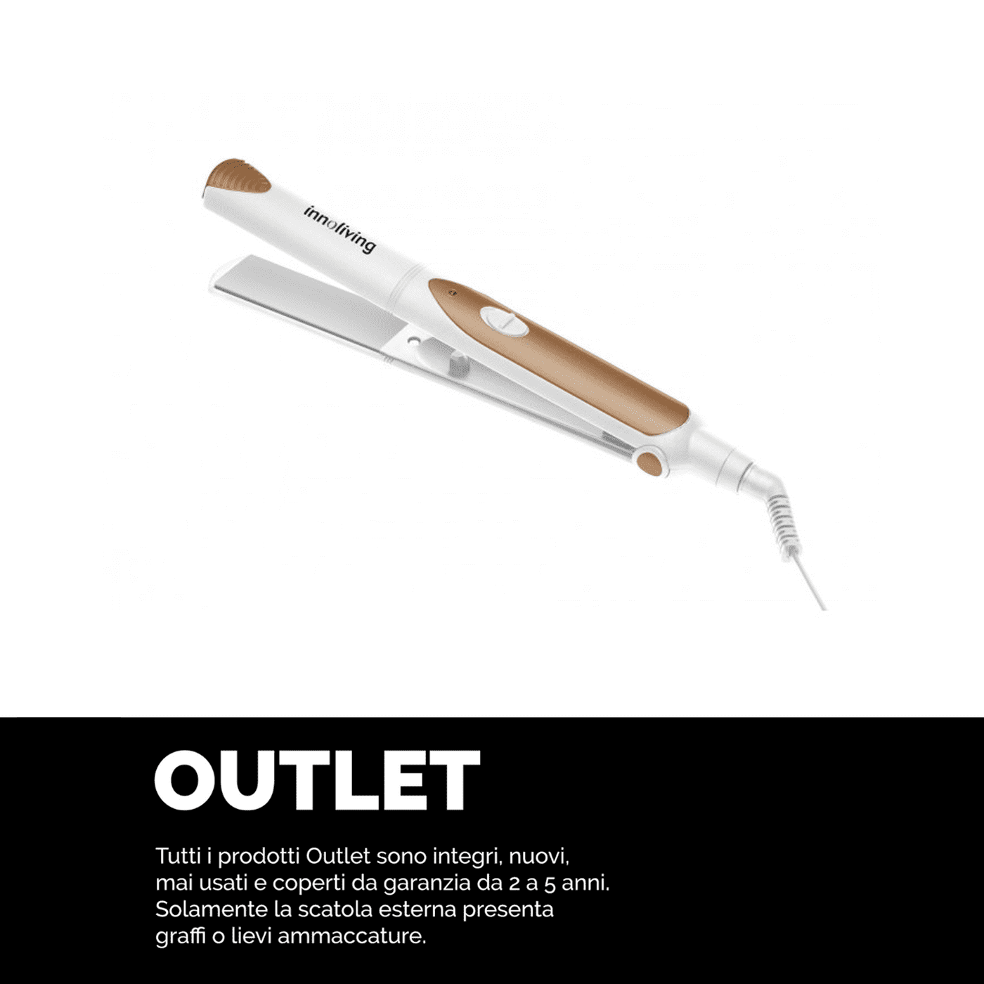 Piastra per capelli "Style" piastre alluminio con rivestimento ceramica, Innoliving INN-601