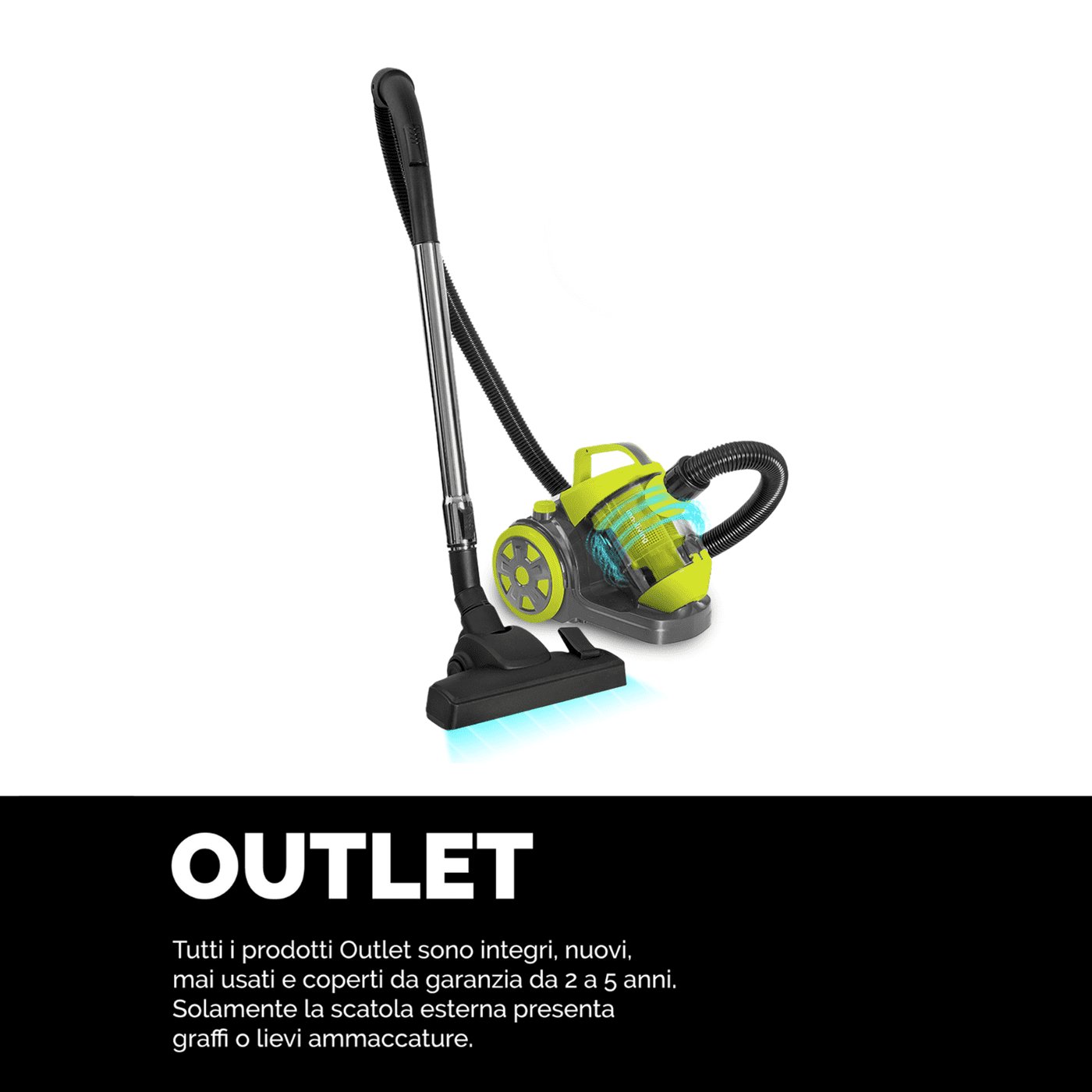 Aspirapolvere traino senza sacco accessori inclusi potente, Innoliving INN-654