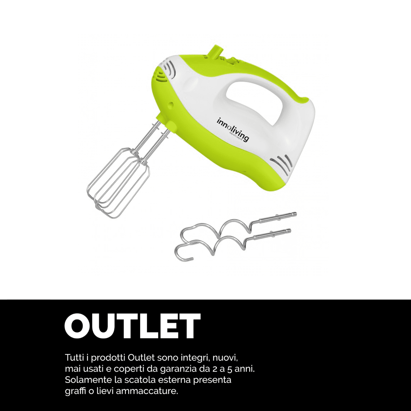 Sbattitore elettrico 5 velocità turbo fruste incluse, Innoliving INN-702