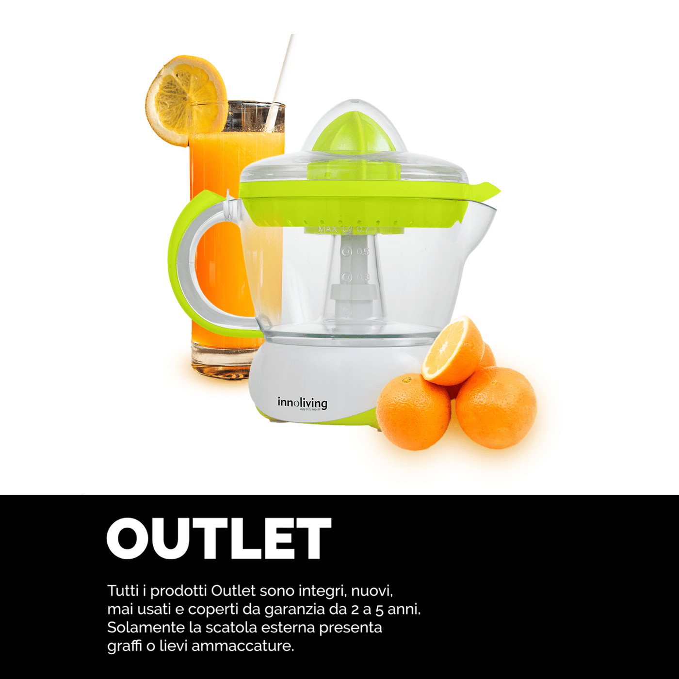 Spremiagrumi rotazione bidirezionale lavabile in lavastoviglie, Innoliving INN-703