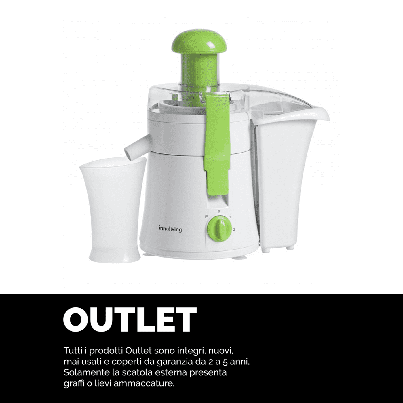 Centrifuga lame acciaio inox 2 velocità blocco sicurezza, Innoliving INN-728