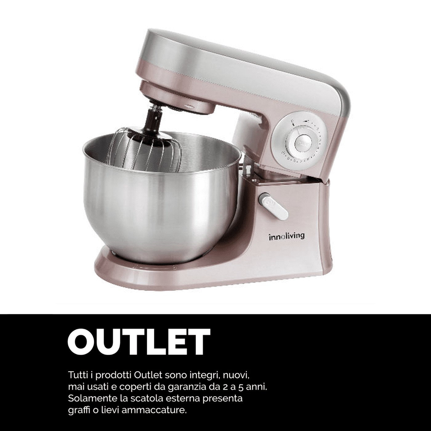Impastatrice 5 litri accessori inclusi velocità variabile, Innoliving INN-729