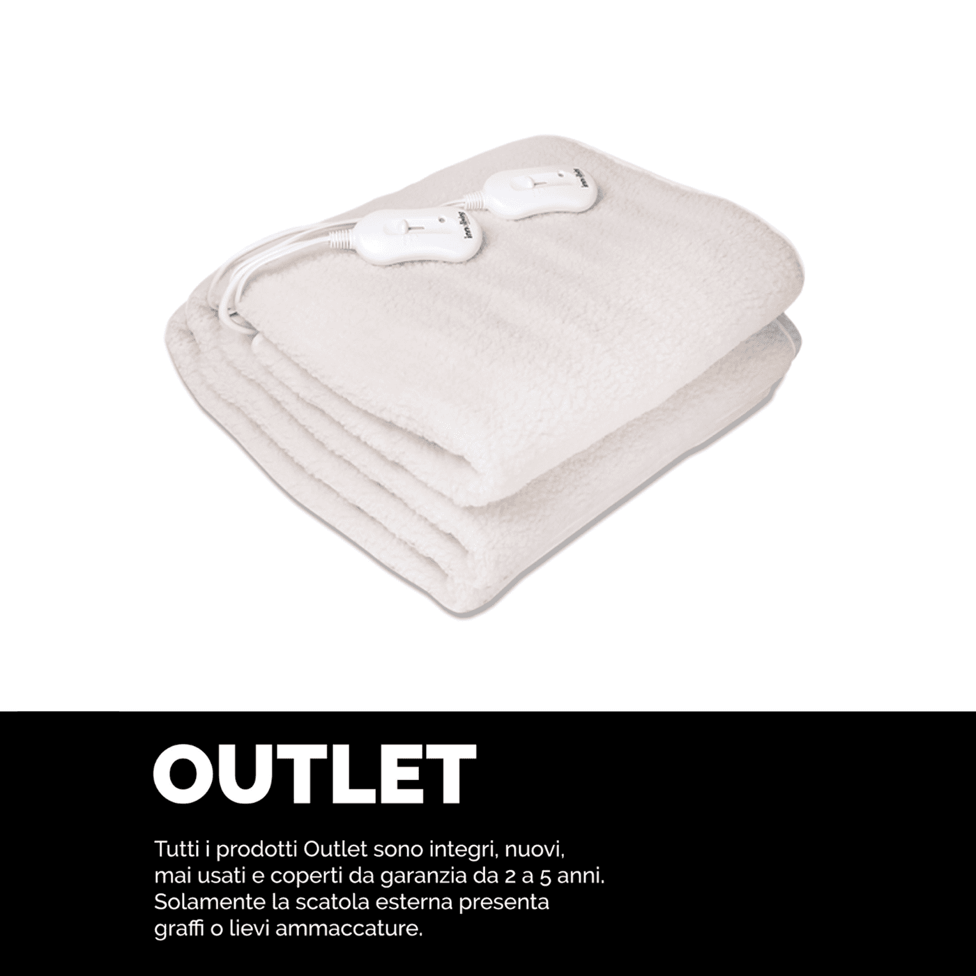 Scaldaletto Matrimoniale Lana sintetica 160x140cm 3 temperature, Innoliving INN-064