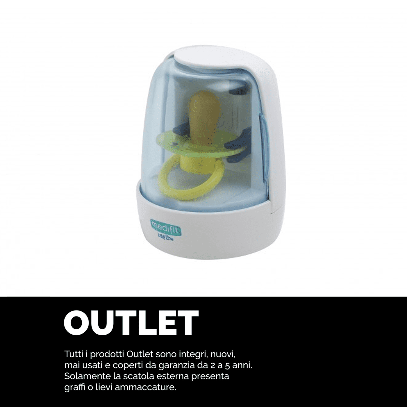 Sterilizzatore Ciuccio Portatile UV 99% germi e batteri eliminati 6 min, Medifit MD-612SR