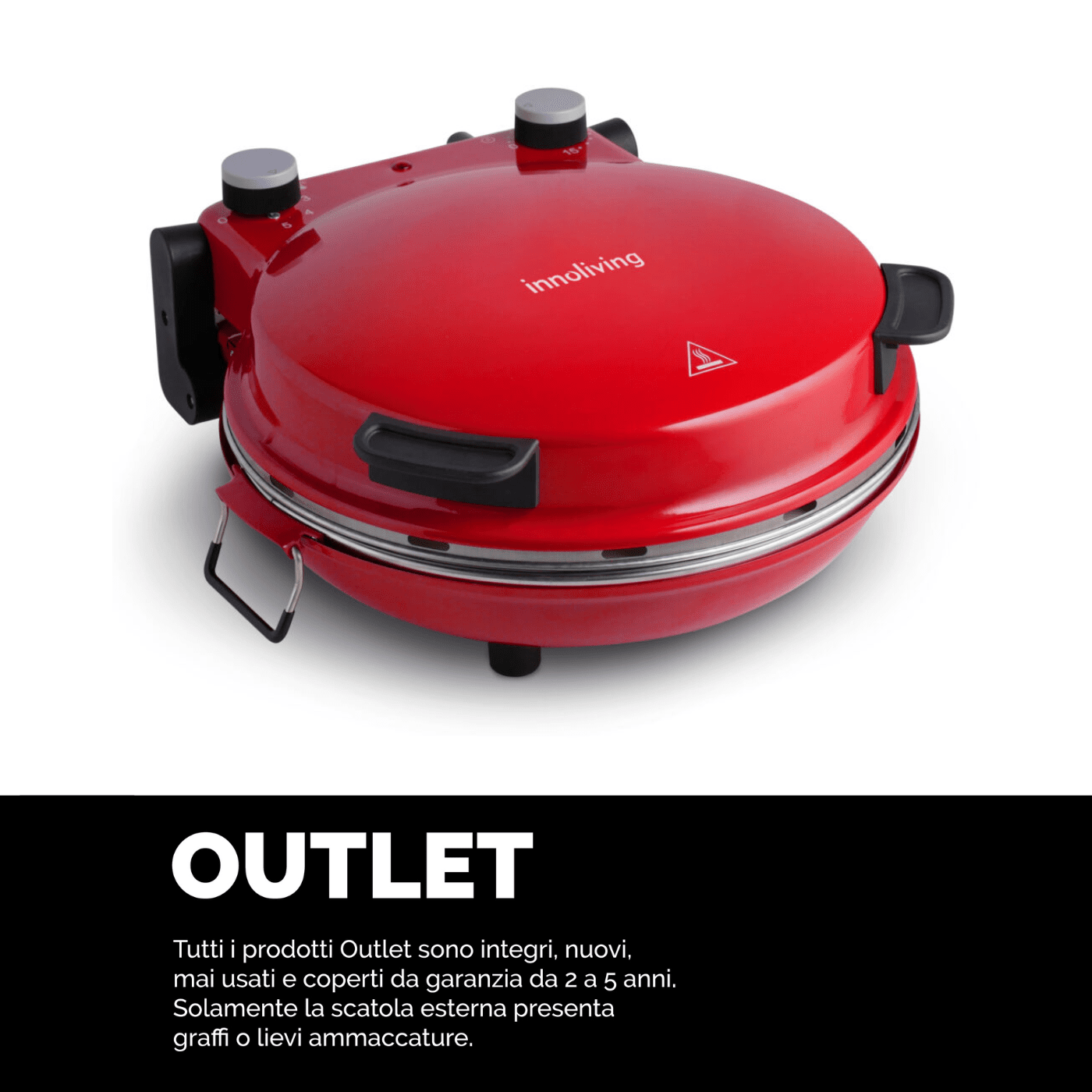 Forno Pizza con Termostato 1200W Ceramic Innoliving INN-796