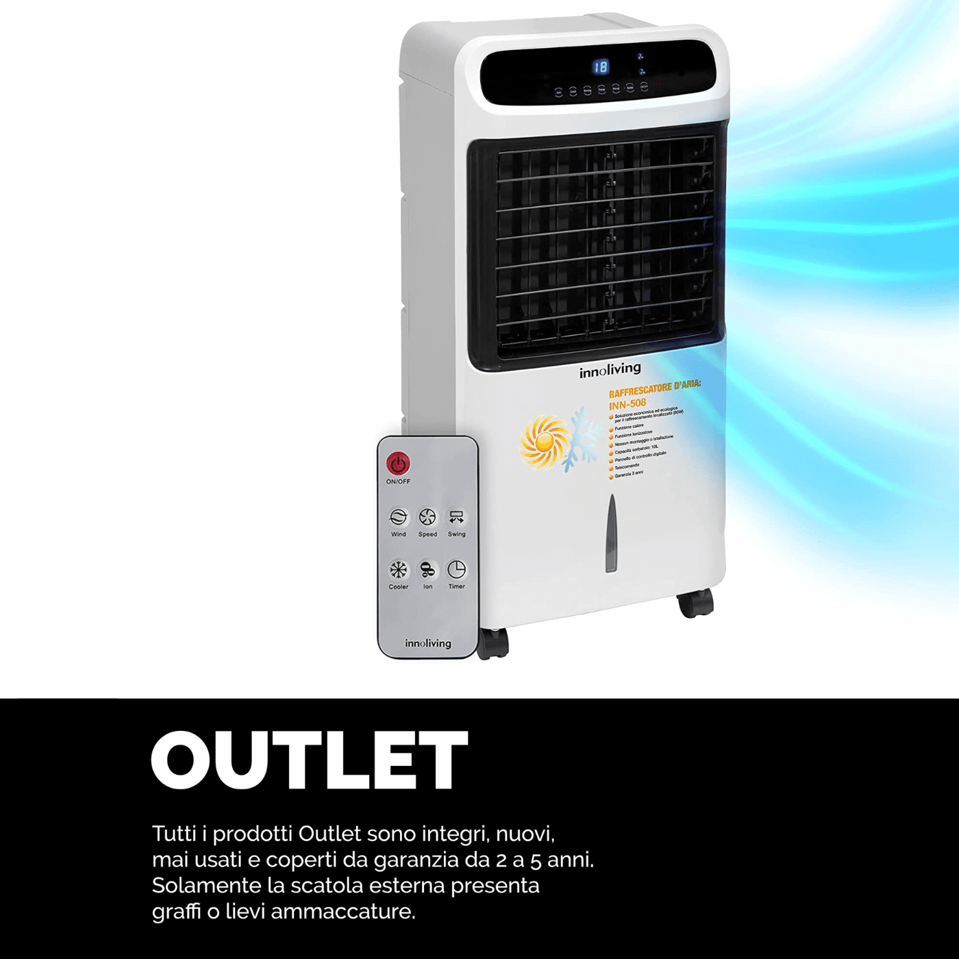 Raffrescatore d'Aria Caldo/Freddo, Multicolore, Innoliving INN-508