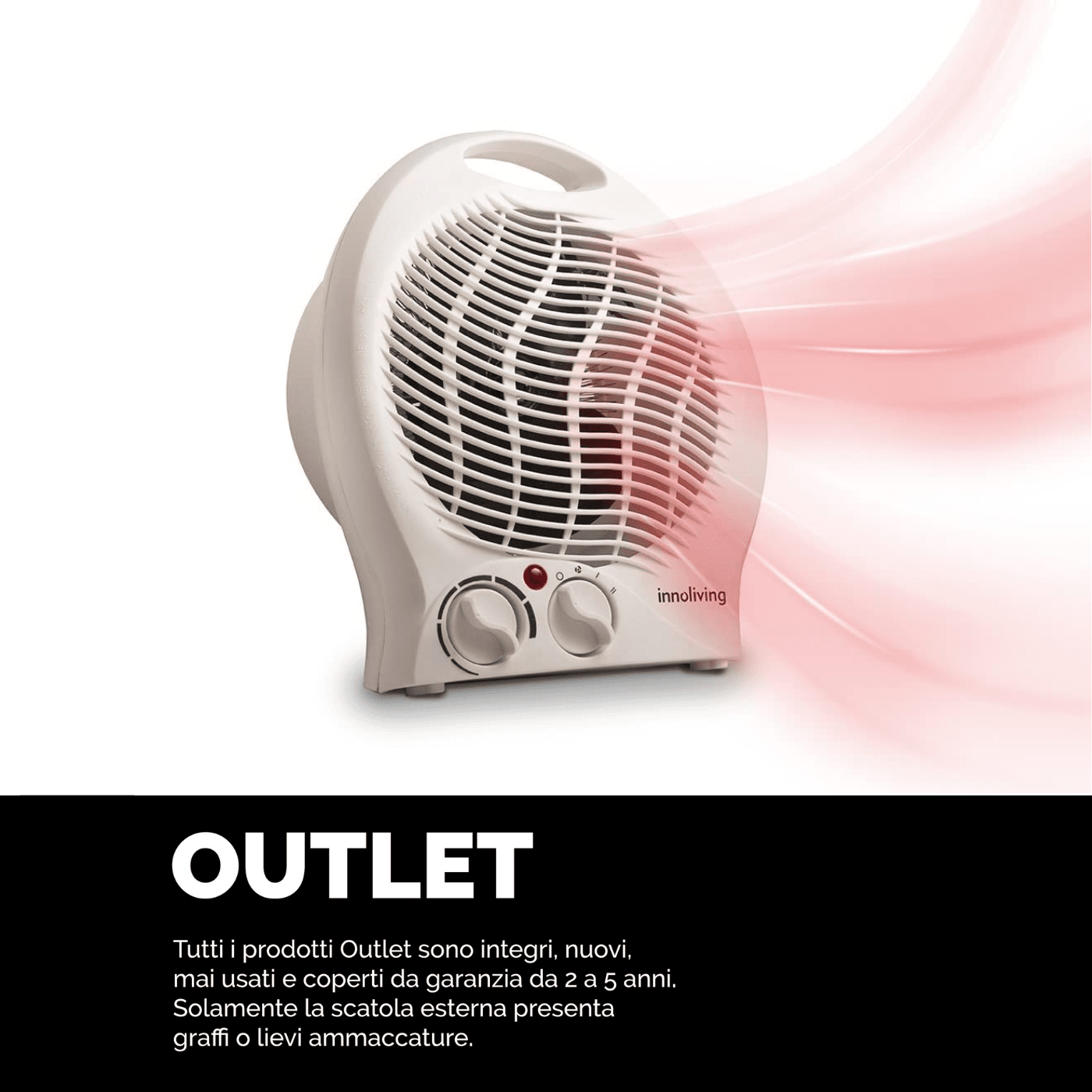 Termoventilatore Stufetta Elettrica 2000W Stile Moderno, Innoliving INN-580