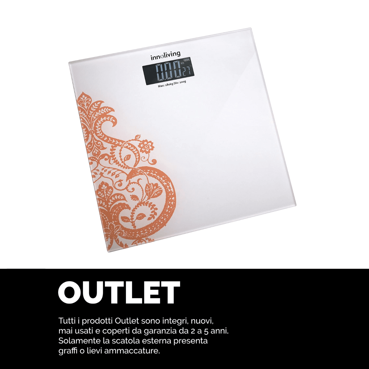 Bilancia Pesapersone Ultraslim in Vetro, Innoliving INN-143