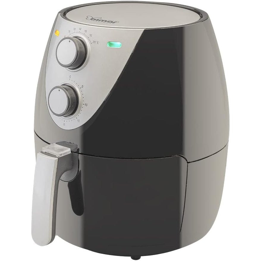 BIMAR Friggitrice ad aria, Friggitrice aria, Frittura senza olio, Air Fryer, Spegnimento automatico, Cestello estraibile, 80°-200°C, Design compatto (3,7 litri)