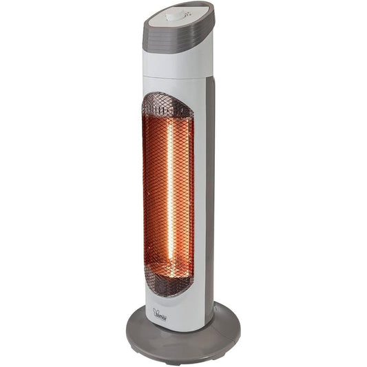 Bimar HR318 Stufetta Elettrica a Basso Consumo, Stufa Radiante in Fibra di Carbonio a Bassa Intensità Luminosa per Ambienti Interni, 2 Potenze di Riscaldamento, Oscillazione Destra e Sinistra