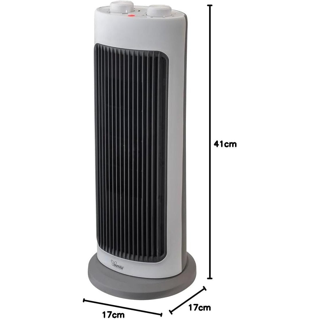 Bimar HP128 Stufetta Elettrica a Colonna, Termoventilatore PTC Elettrico 2000W a Basso Consumo, Termostato Regolabile e 2 Potenze di Riscaldamento, Oscillazione Automatica Destra-Sinistra