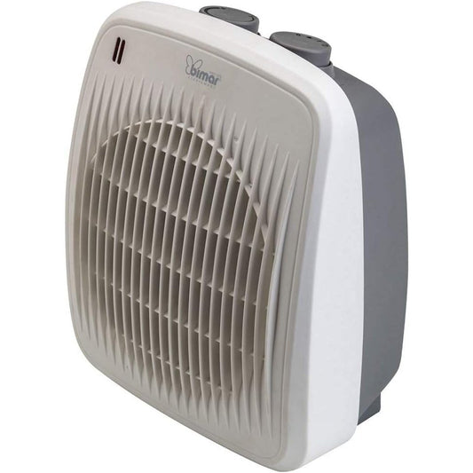 Bimar HF190 stufetta elettrica bagno, Termoventilatore Elettrico da 2000W a Basso Consumo con Termostato Regolabile e 2 Potenze di Riscaldamento, Corpo in Plastica con Maniglia Integrata