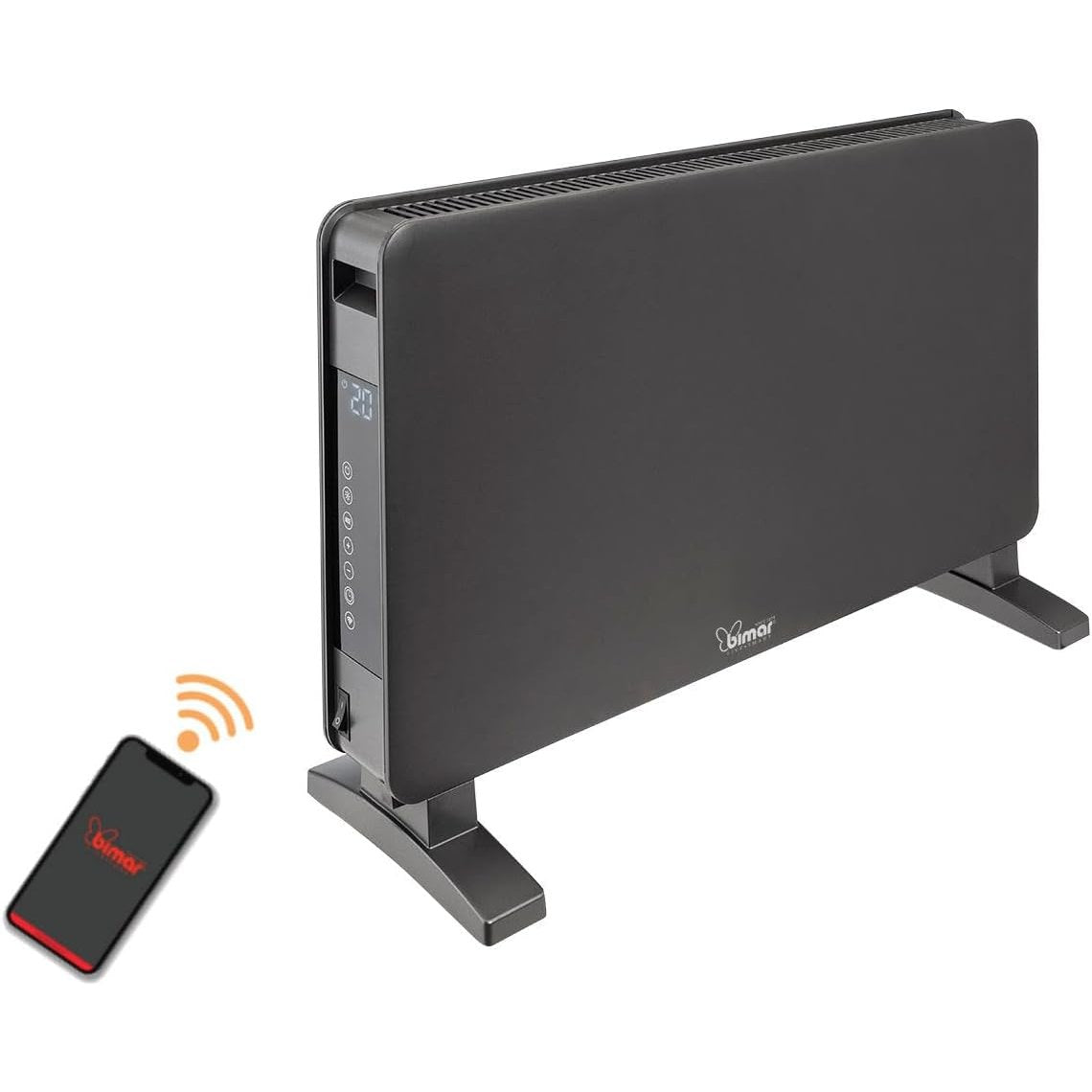 Bimar HC514 Termoconvettore Elettrico Silenzioso Turbo con WiFi e Telecomando, Stufa Elettrica, 3 Potenze di Riscaldamento, Controllo Vocale, Timer 24h