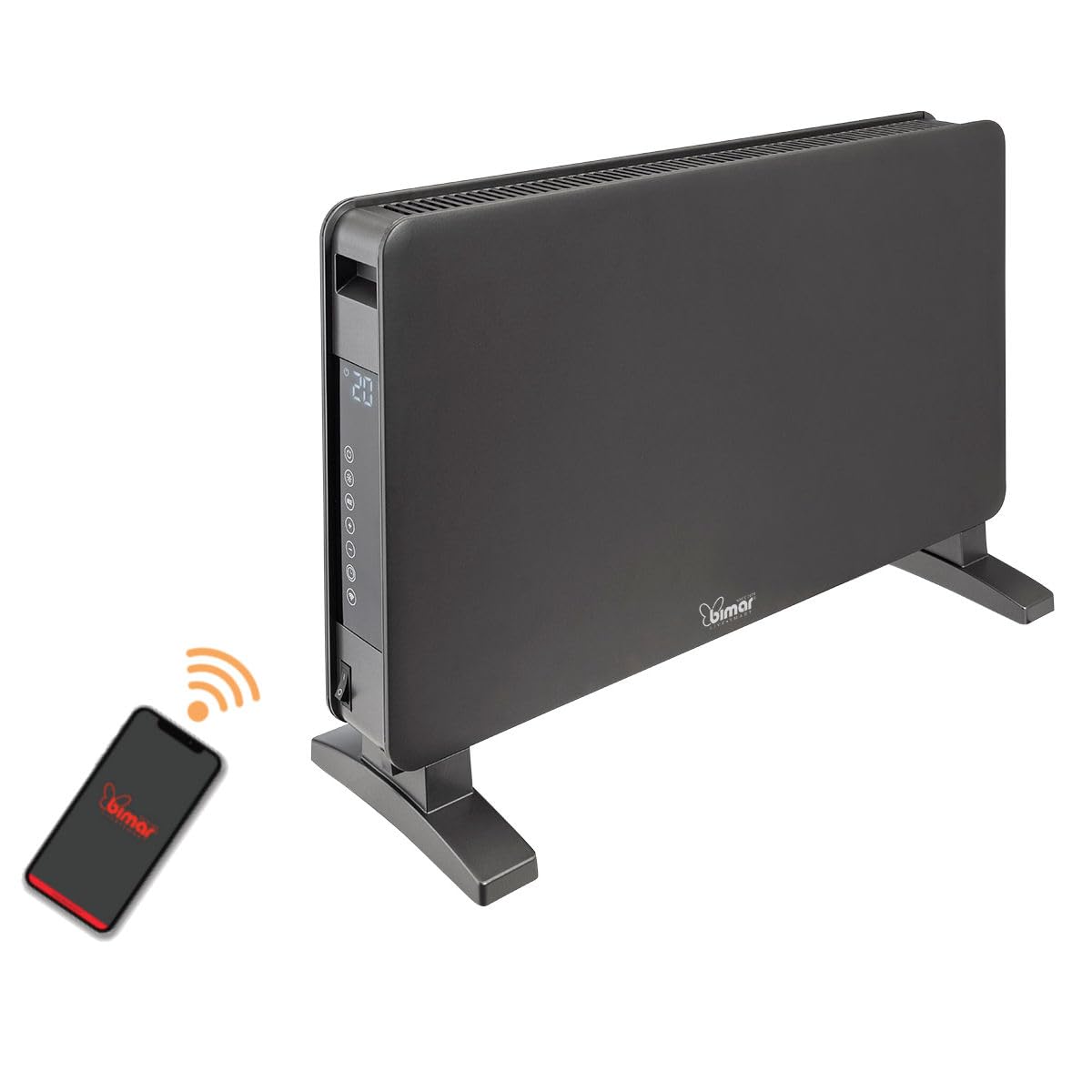 Bimar HC514 Termoconvettore Elettrico Silenzioso Turbo con WiFi e Telecomando, Stufa Elettrica, 3 Potenze di Riscaldamento, Controllo Vocale, Timer 24h