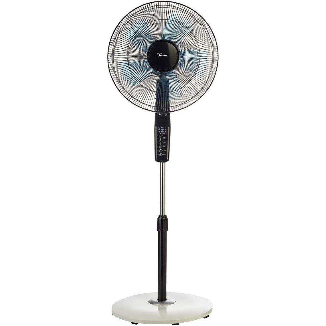 bimar VP455T Ventilatore a Piantana con Altezza Regolabile (max 147cm), Ventilatore Silenzioso con Comandi Elettronici Soft Touch, Timer, Elica Ø 40 cm con 5 Pale, Motore 60W, Oscillazione Dx-Sx 90°