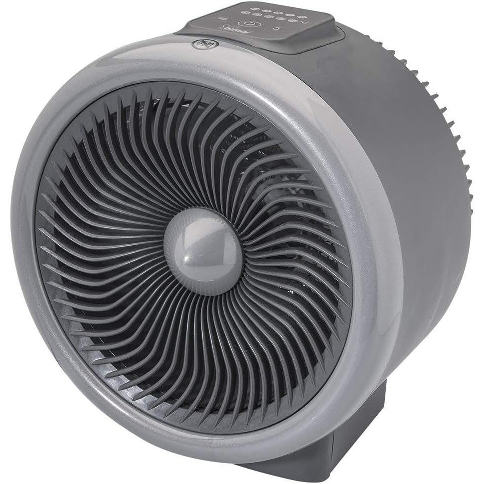 bimar HF205 Stufetta Elettrica, Termoventilatore da Bagno e Ventilatore Ciclonico Elettrico duplice Funzione a Basso Consumo, 2 Potenze Riscaldanti, Corpo in Plastica con Maniglia