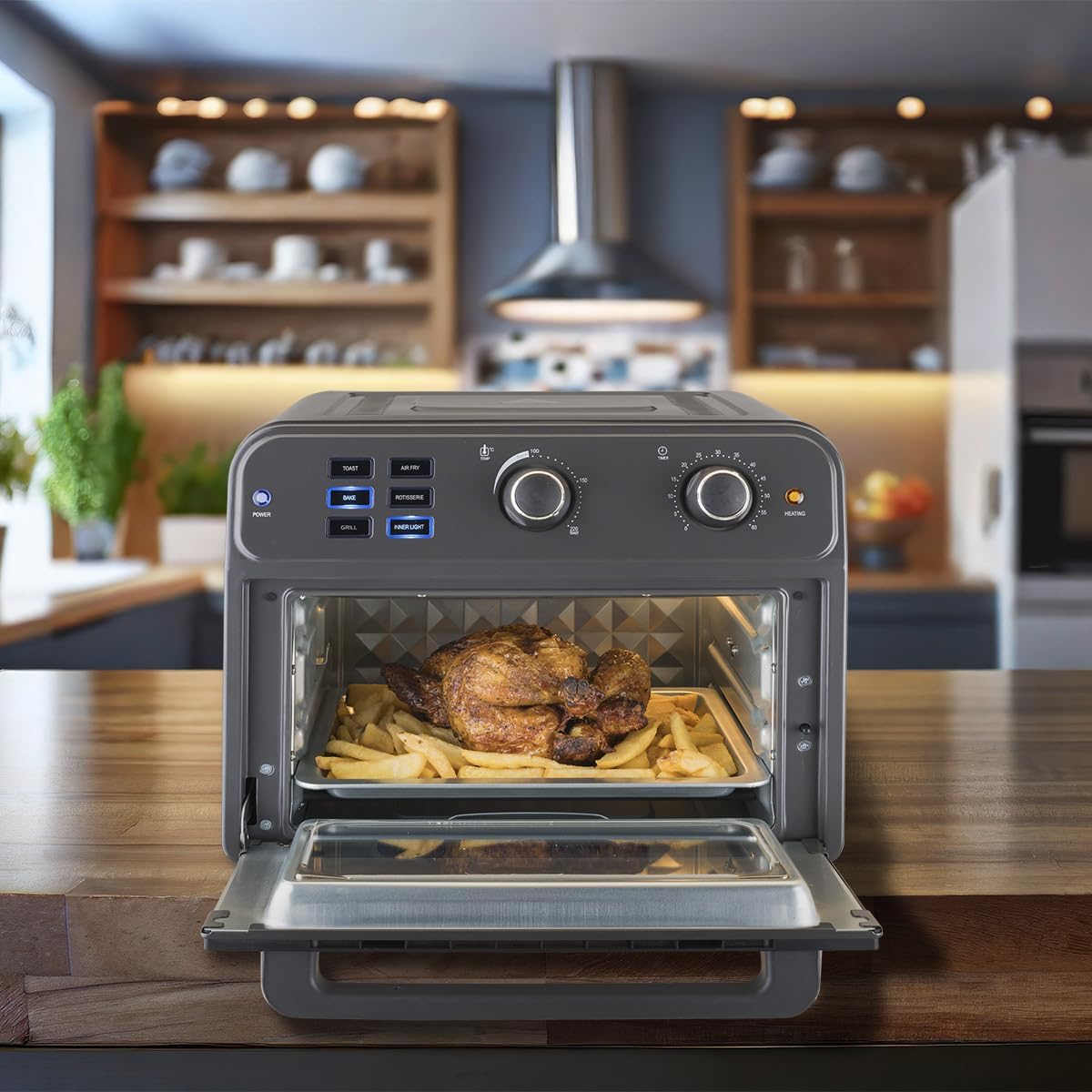 Bimar B220 Friggitrice ad aria, Fornetto elettrico cottura Air Fry, Forno elettrico Prontoforno ventilato 22 litri, Potenza 1800 W, Temperatura max 220°C, 5 programmi di cottura, Frittura senza olio