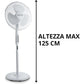 Innoliving Ventilatore a Piantana INN-503ROUNDR con Telecomando, Griglia Mesh, Diametro 40 cm, 3 Velocità, Oscillazione, Altezza Regolabile, Base Rotonda Con Telecomando