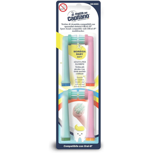 Pasta del Capitano Testine di Ricambio INN-90805 per Spazzolini Elettrici Oral-B®, Setole Specifiche per Pulizia Mirata e Accurata, Ampia Compatibilità per una Cura Orale Avanzata
