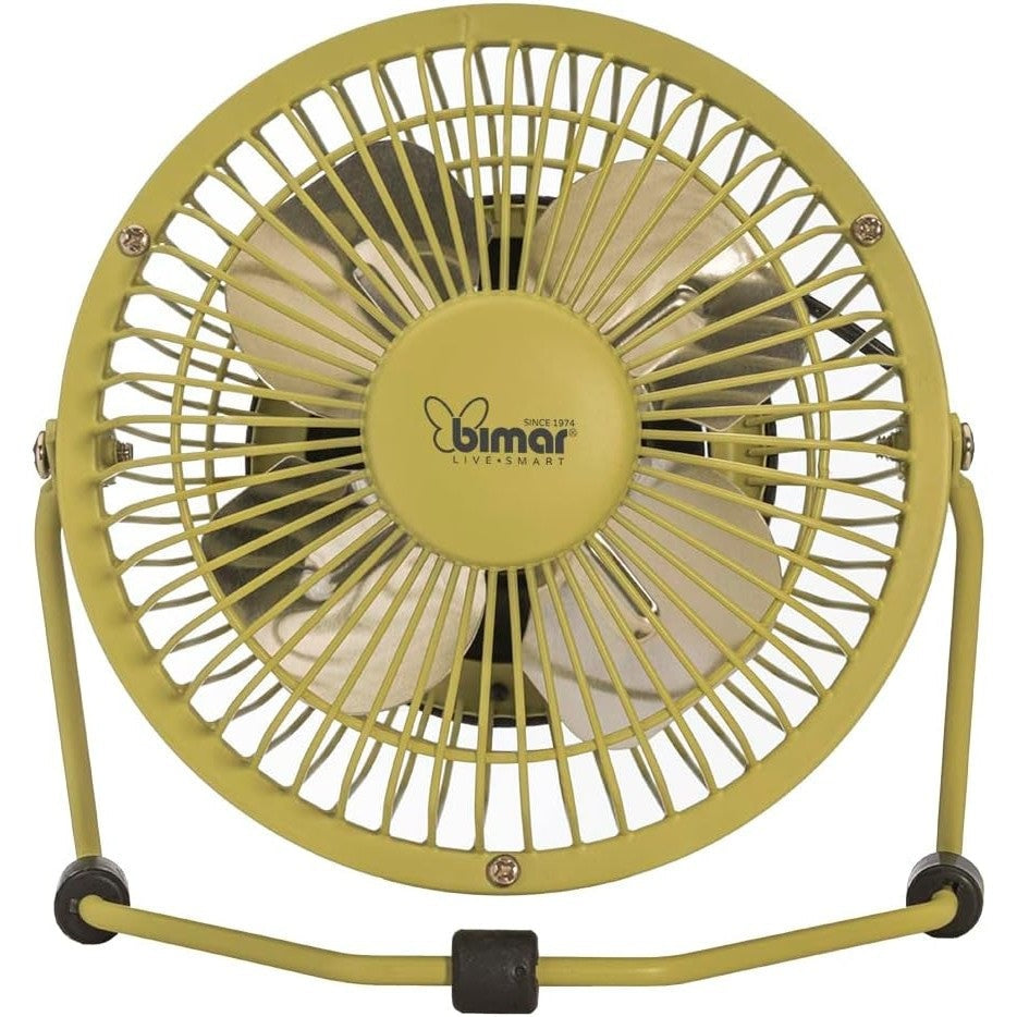 bimar VT8 Mini Ventilatore da Tavolo con Connessione USB. Ventilatore da Tavolo Elica Ø 10 cm con 4 Pale, Inclinazione Orientabile Alto e Basso, Motore DC Silenzioso 3W