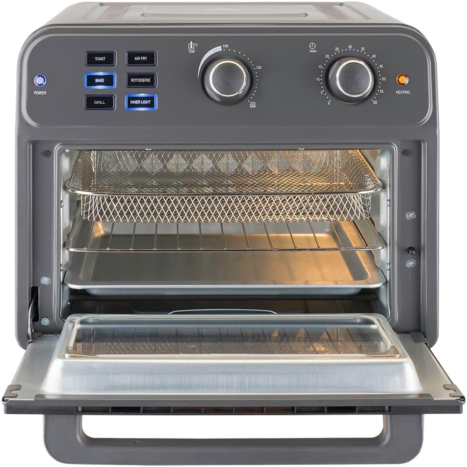 Bimar B220 Friggitrice ad aria, Fornetto elettrico cottura Air Fry, Forno elettrico Prontoforno ventilato 22 litri, Potenza 1800 W, Temperatura max 220°C, 5 programmi di cottura, Frittura senza olio
