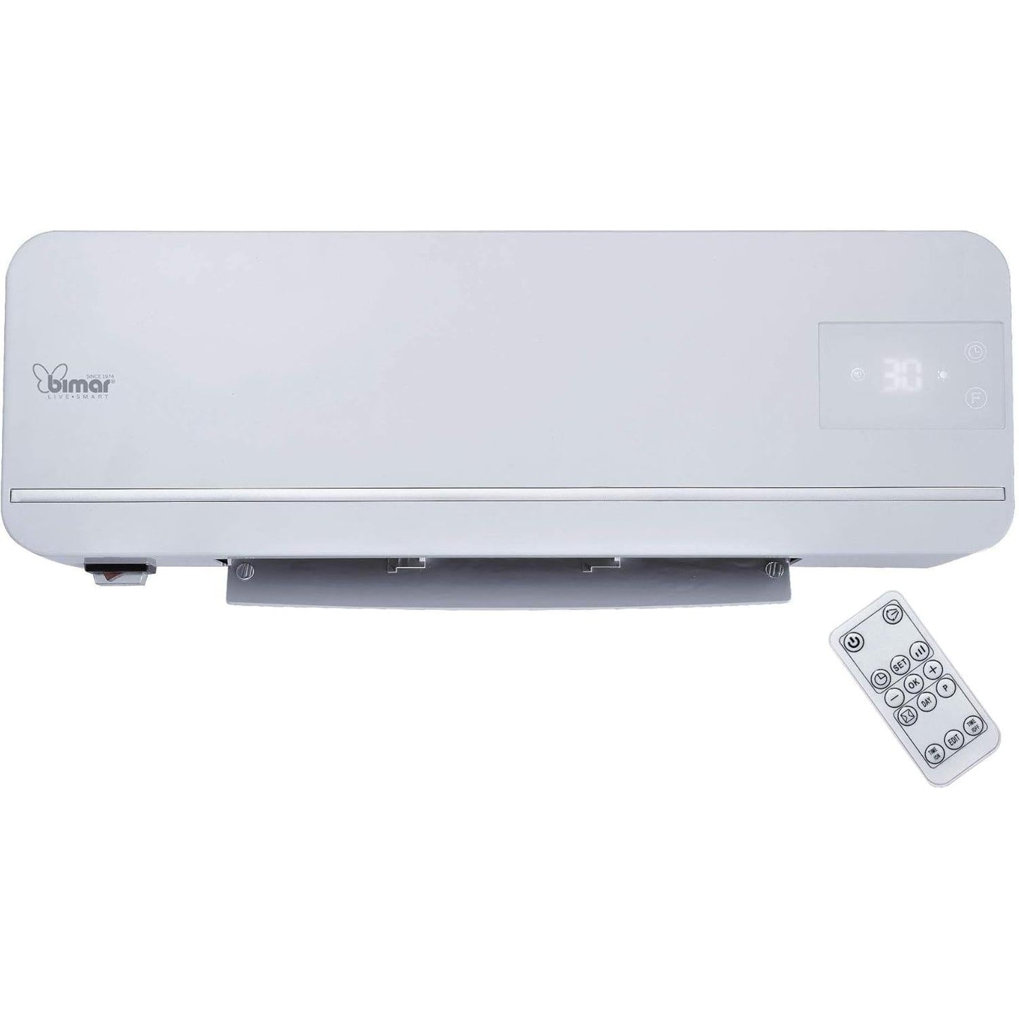 BIMAR AMA05 Termoventilatore da Bagno Ceramico - Termoventilatore Basso Consumo - Scaldabagno Elettrico 2000W - Caldobagno - Termoventilatore da parete con Telecomando e Programmatore Settimanale