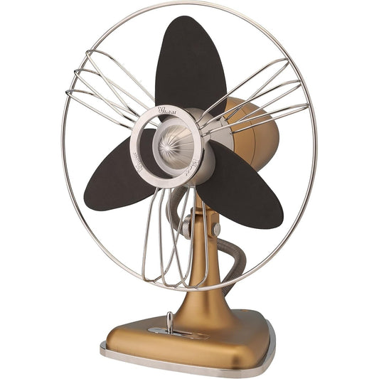 bimar VTM34.CA Ventilatore da Tavolo Vintage 35W, Corpo in Metallo, Elica Ø 30cm con 3 Pale in EVA, Comandi Vintage con Levetta Selettore 3 Velocità, Orientabile Destra Sinistra