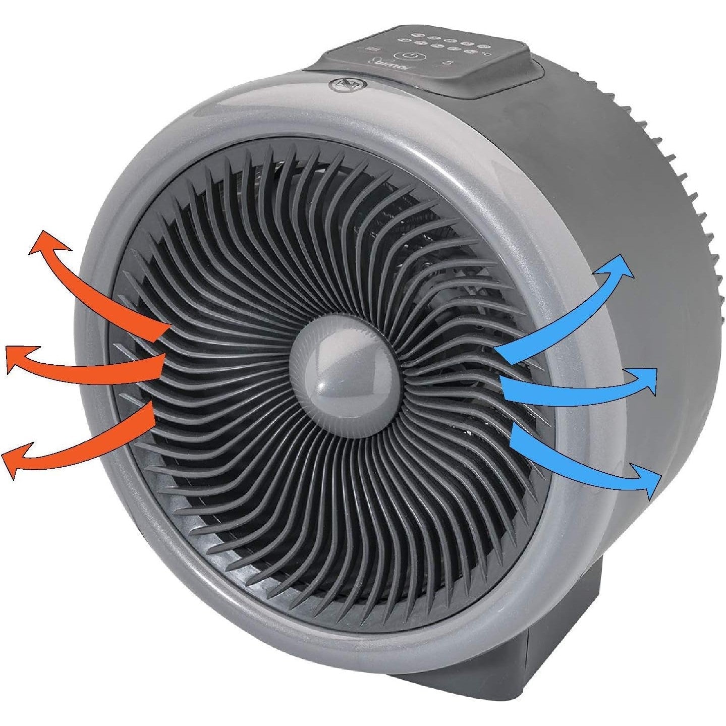 bimar HF205 Stufetta Elettrica, Termoventilatore da Bagno e Ventilatore Ciclonico Elettrico duplice Funzione a Basso Consumo, 2 Potenze Riscaldanti, Corpo in Plastica con Maniglia