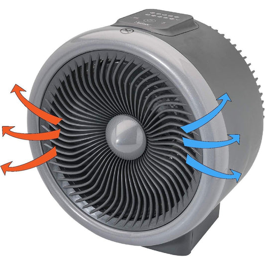 bimar HF205 Stufetta Elettrica, Termoventilatore da Bagno e Ventilatore Ciclonico Elettrico duplice Funzione a Basso Consumo, 2 Potenze Riscaldanti, Corpo in Plastica con Maniglia