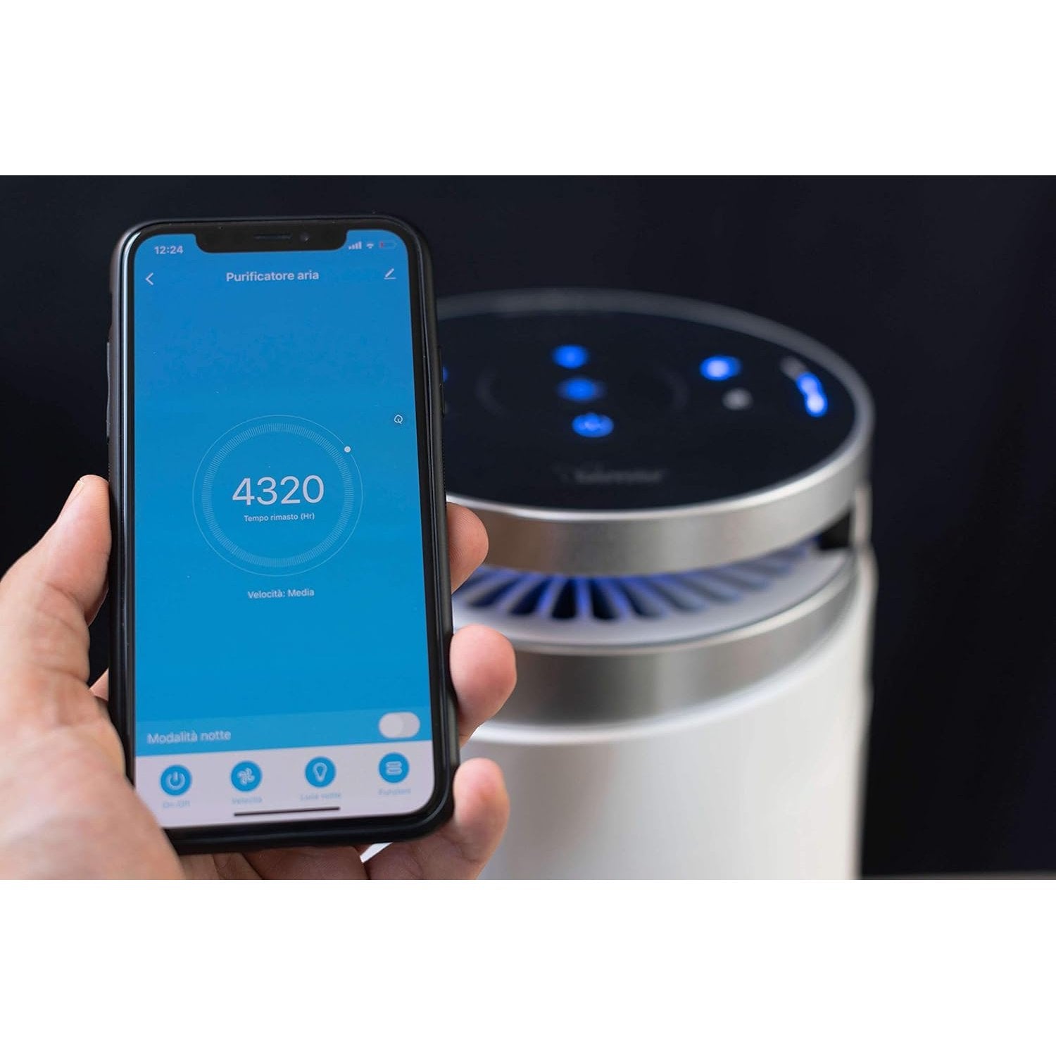 bimar PA98 Purificatore Aria WiFi con Filtro HEPA Alta Filtrazione a Carboni Attivi. Purificatore Aria Elimina Odori, Allergie, Pollini, Fumo per Casa o Ufficio. Controllo vocale