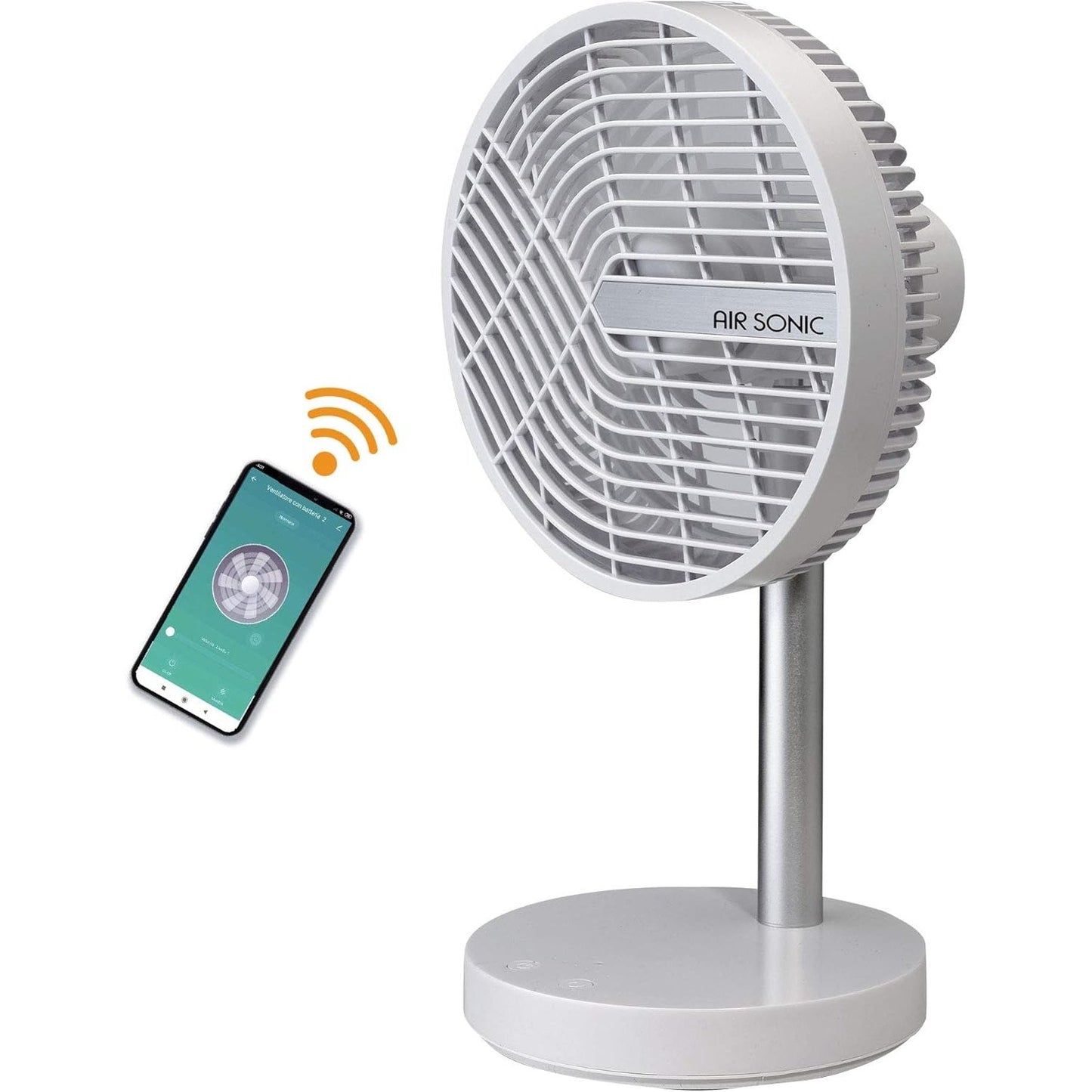 BIMAR VD200 Ventilatore da tavolo 20 cm, Ventilatore Smart con batteria ricaricabile, Ventilatore Wifi con App iOS e Android, Ventilatore wireless, controllo vocale