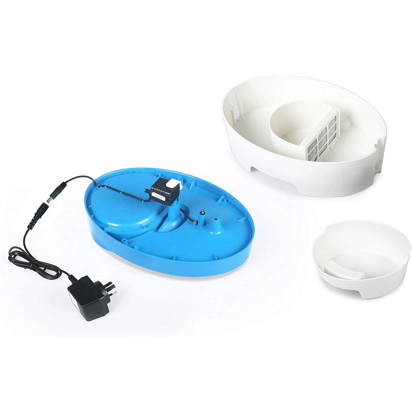 Bimar HI.PET PFC1 Fontanella per gatti e cani con Ciotola per Cibo, Dispenser Acqua da 3 Litri con Filtri carbone attivo per Ridurre Odori, Ciotola in ABS 0,8L con Scala Graduata e Comoda Impugnatura