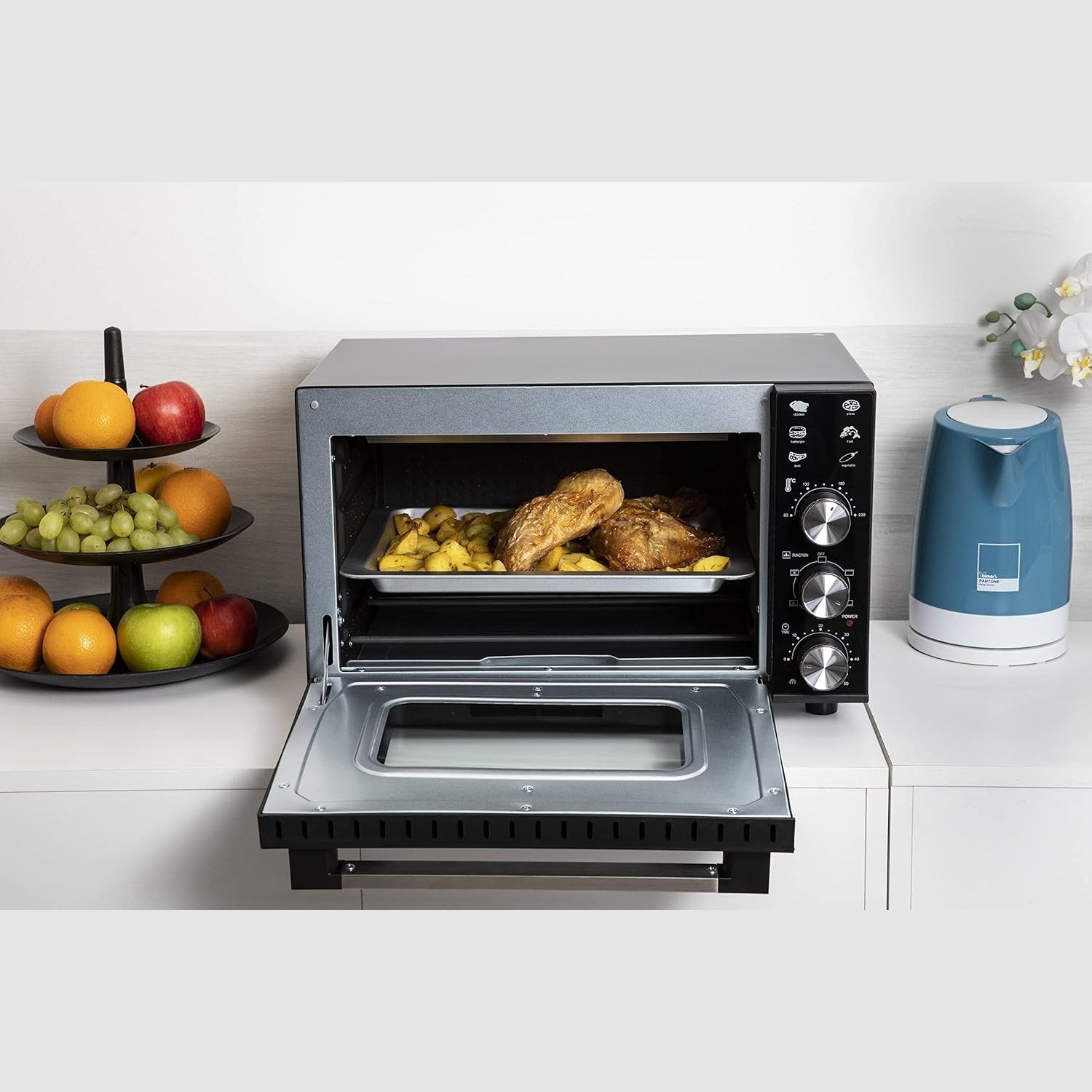 Bimar B300 Forno Elettrico 30 Litri, Prontoforno Elettrico Ventilato, cottura combinata o statica, Timer, Pareti autopulenti Potenza 1800W, Doppio vetro.Luce interna.Termostato regolabile
