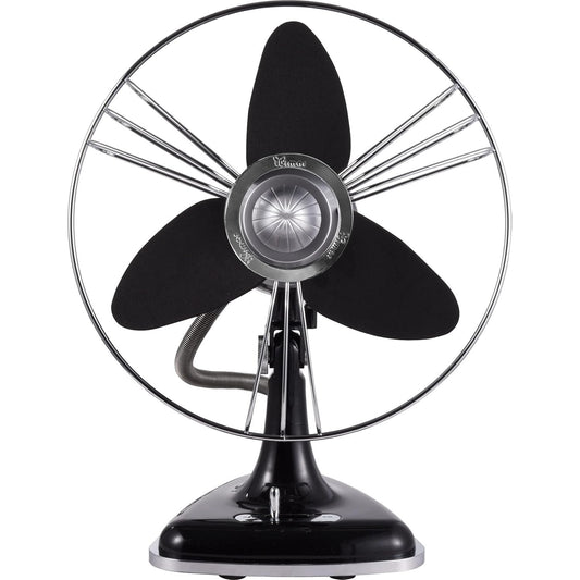 bimar VTM34.NE Ventilatore da Tavolo Vintage 35W, Corpo in Metallo, Elica Ø 30cm con 3 Pale in EVA, Comandi Vintage con Levetta Selettore 3 Velocità, Orientabile Destra Sinistra
