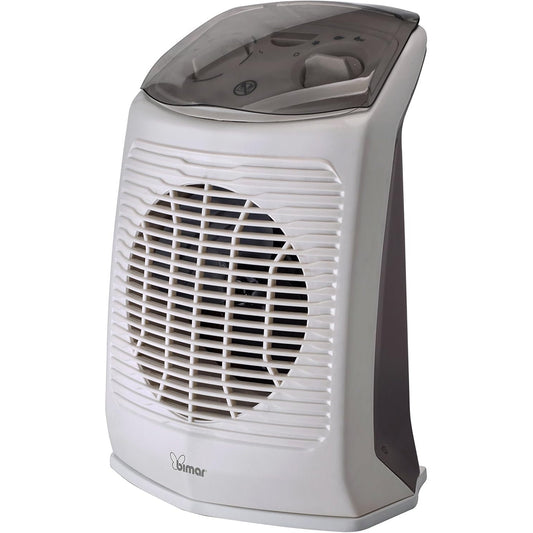 bimar HF200 Stufetta Elettrica Bagno, Termoventilatore Elettrico da 2000W a Basso Consumo con Termostato Regolabile e Protezione Comandi, Corpo in Plastica con Maniglia Integrata