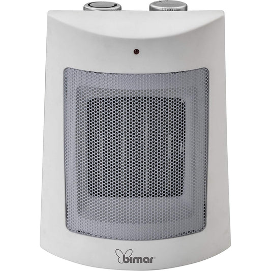 Bimar HP108 Stufetta Elettrica, Termoventilatore Elettrico da 1500W a Basso Consumo con Termostato Regolabile e 2 Potenze di Riscaldamento, Corpo in Plastica con Maniglia Integrata