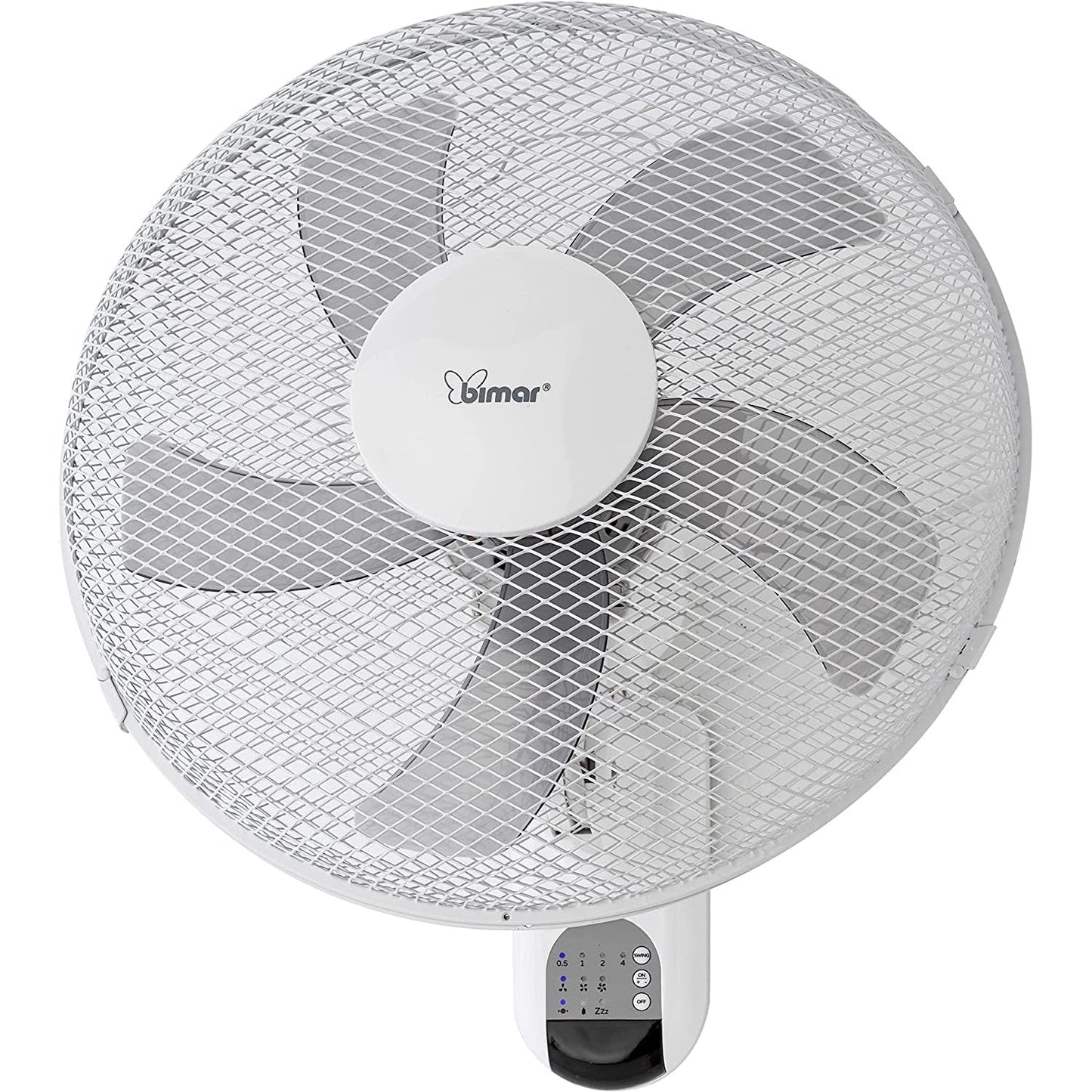 Bimar VM44 Ventilatore da Parete con Telecomando, Elica a 5 Pale Ø40cm, Comandi Elettronici e Telecomando 3 velocità e 3 modalità, Oscillazione Destra Sinistra, Kit Fissaggio Incluso