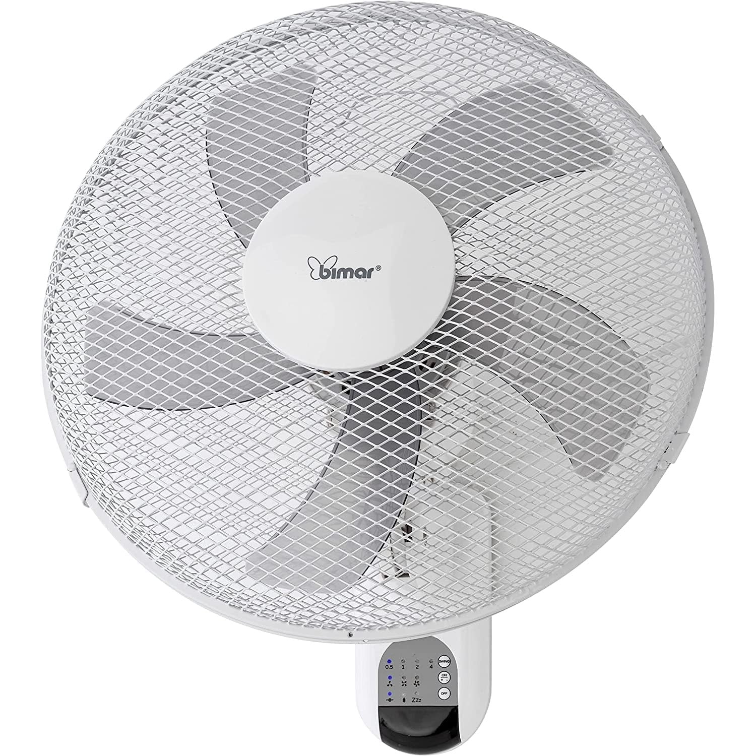 Bimar VM44 Ventilatore da Parete con Telecomando, Elica a 5 Pale Ø40cm, Comandi Elettronici e Telecomando 3 velocità e 3 modalità, Oscillazione Destra Sinistra, Kit Fissaggio Incluso