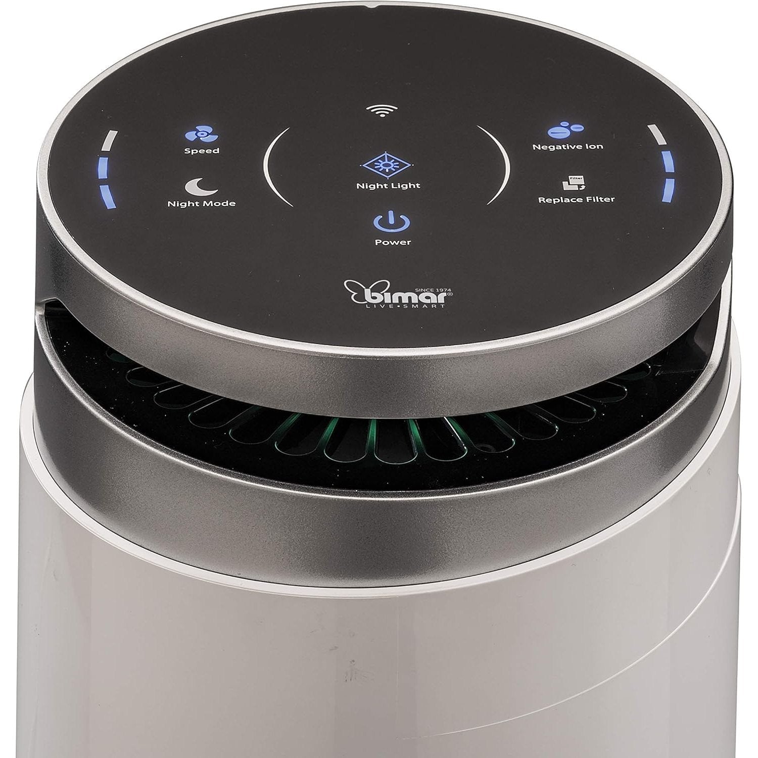 bimar PA98 Purificatore Aria WiFi con Filtro HEPA Alta Filtrazione a Carboni Attivi. Purificatore Aria Elimina Odori, Allergie, Pollini, Fumo per Casa o Ufficio. Controllo vocale