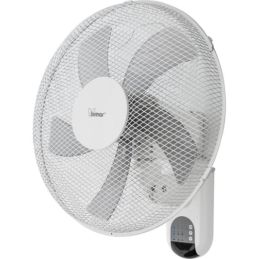 bimar VM45 Ventilatore da Parete con Telecomando, Elica Ø 40 cm con 5 Pale, 3 velocità e 3 modalità, Comandi Elettronici, Timer, Funzione Sleep, Oscillazione Destra Sinistra, Kit Fissaggio Incluso