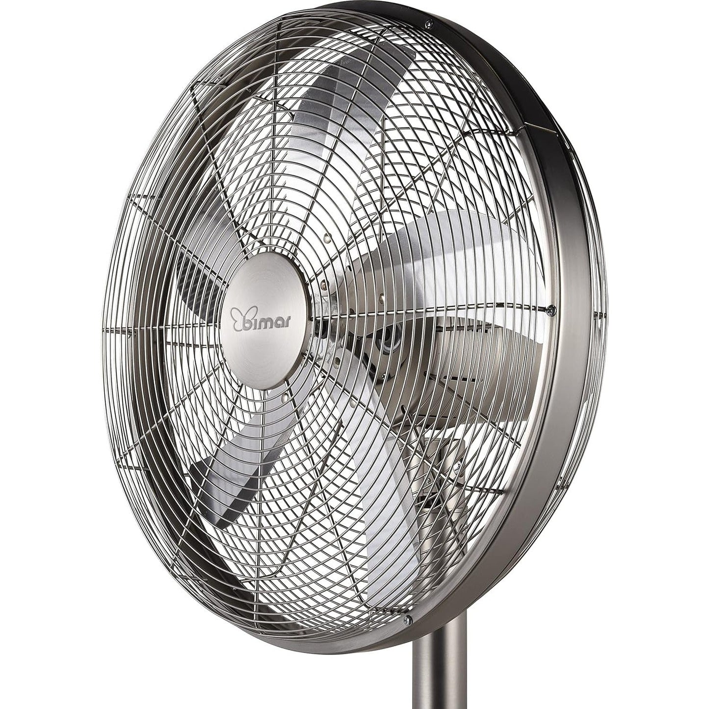 bimar VPM411 Ventilatore a Piantana Altezza max 167 cm in Metallo, Ventilatore Silenzioso con Selettore 0+3 Velocità, Elica Ø 40 cm con 5 Pale, Motore 60W, Tasto Oscillazione Destra-Sinistra