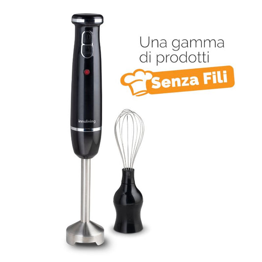 Innoliving Frullatore ad immersione senza fili ricaricabile con gambo in acciaio INOX, INN-691