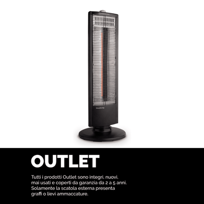 Stufa al Carbonio 2 livelli potenza oscillazione caldo casa 1000W, Innoliving INN-576