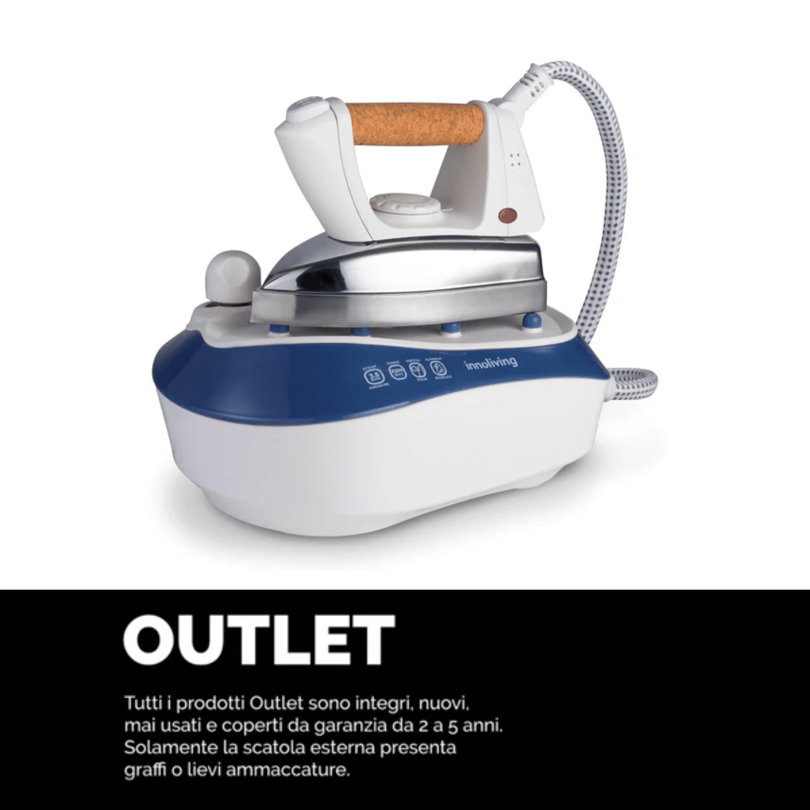 Innoliving Ferro da stiro INN-680 con caldaia e funzione vapore continuo